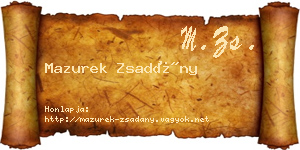 Mazurek Zsadány névjegykártya